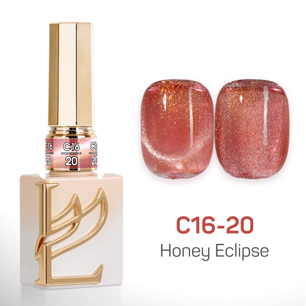 LAVIS Cat Eyes C16 - Set 24 Colors - Gel Polish 0.5 oz - Honey Eclipse Collection - DTK Nail Supply