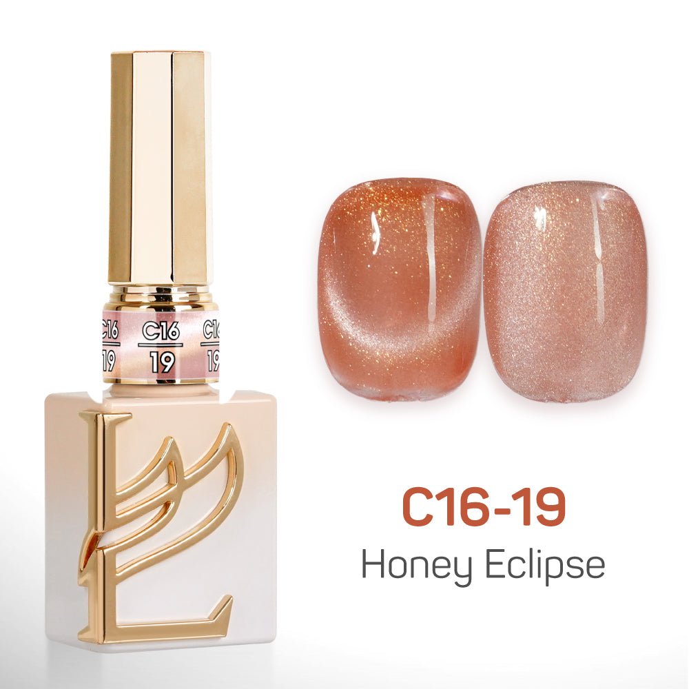 LAVIS Cat Eyes C16 - Set 24 Colors - Gel Polish 0.5 oz - Honey Eclipse Collection - DTK Nail Supply