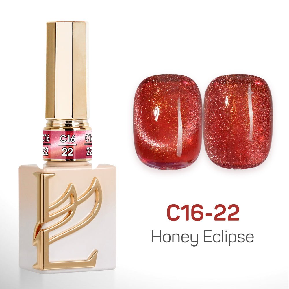 LAVIS Cat Eyes C16 - Set 24 Colors - Gel Polish 0.5 oz - Honey Eclipse Collection - DTK Nail Supply