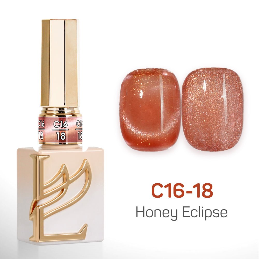 LAVIS Cat Eyes C16 - Set 24 Colors - Gel Polish 0.5 oz - Honey Eclipse Collection - DTK Nail Supply