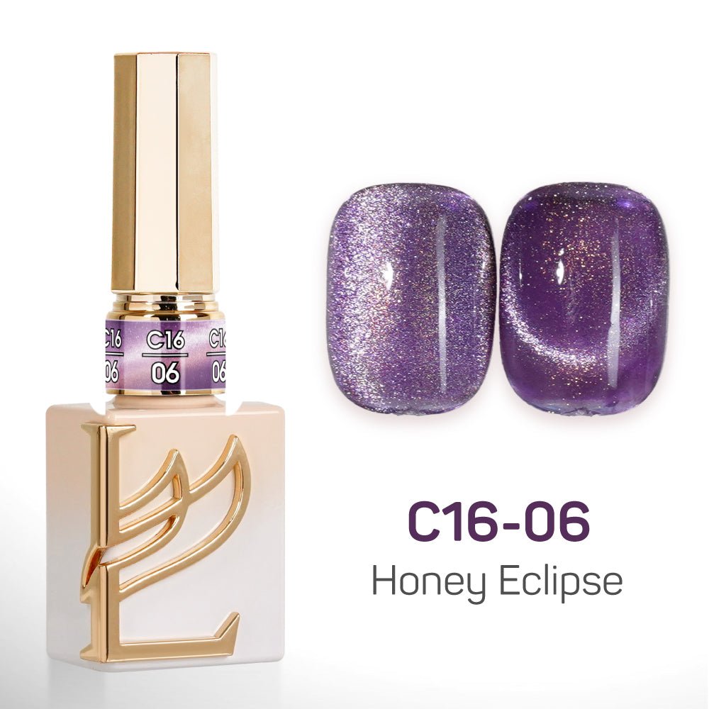 LAVIS Cat Eyes C16 - Set 24 Colors - Gel Polish 0.5 oz - Honey Eclipse Collection - DTK Nail Supply