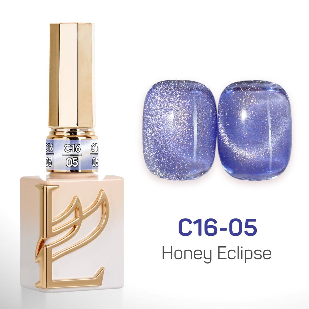 LAVIS Cat Eyes C16 - Set 24 Colors - Gel Polish 0.5 oz - Honey Eclipse Collection - DTK Nail Supply