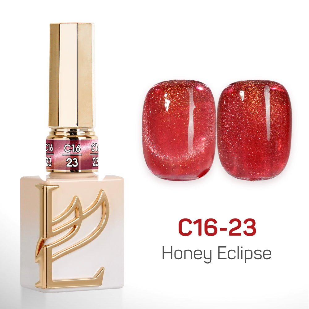 LAVIS Cat Eyes C16 - Set 24 Colors - Gel Polish 0.5 oz - Honey Eclipse Collection - DTK Nail Supply