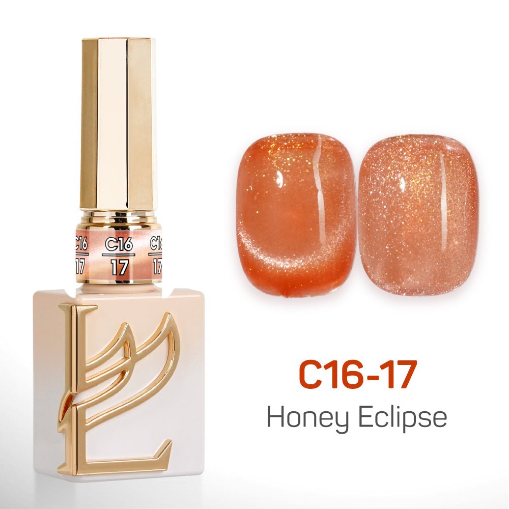 LAVIS Cat Eyes C16 - Set 24 Colors - Gel Polish 0.5 oz - Honey Eclipse Collection - DTK Nail Supply