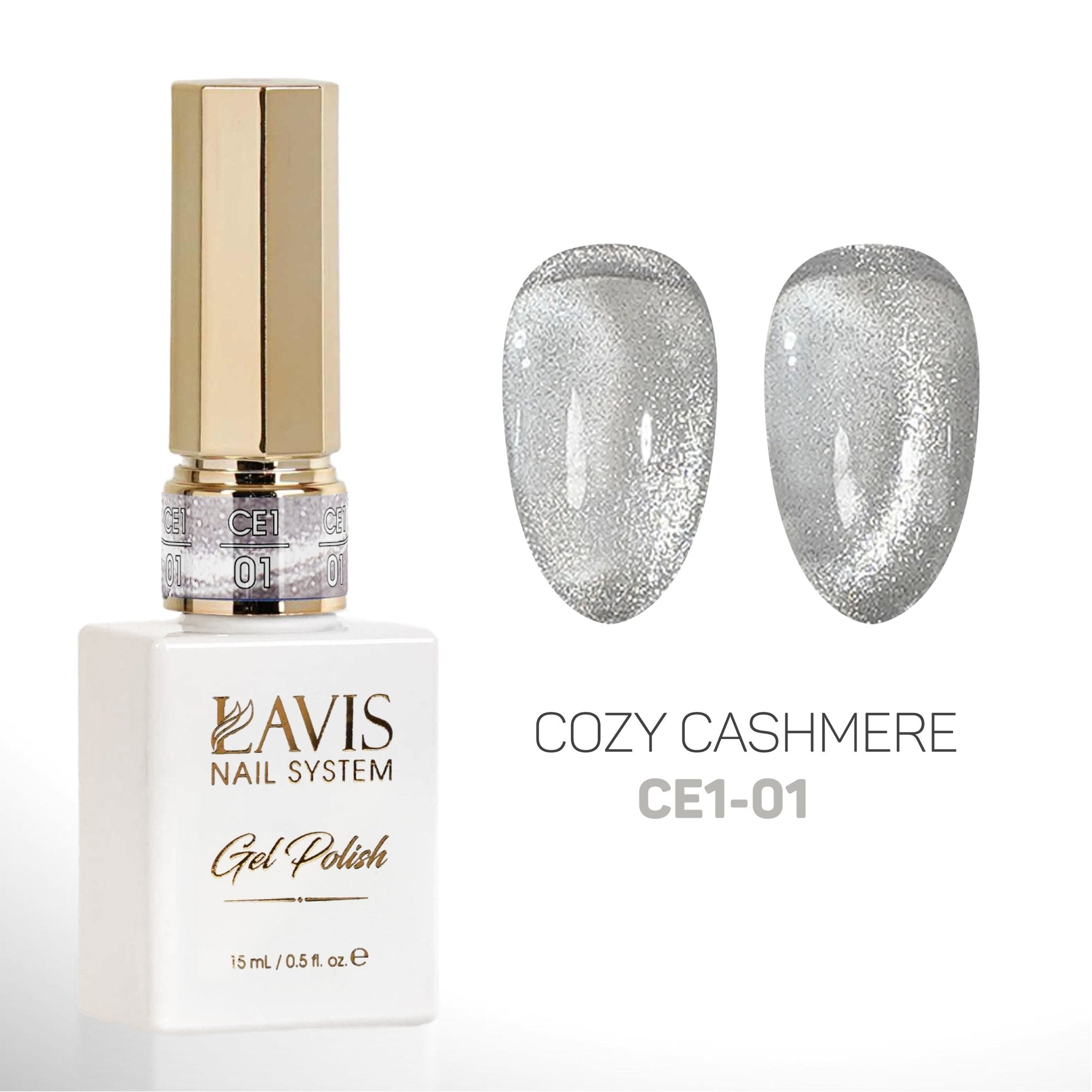 LAVIS 9D Cat Eyes CE1 - 01 - Gel Polish 0.5 oz - Cozy Cashmere Collection