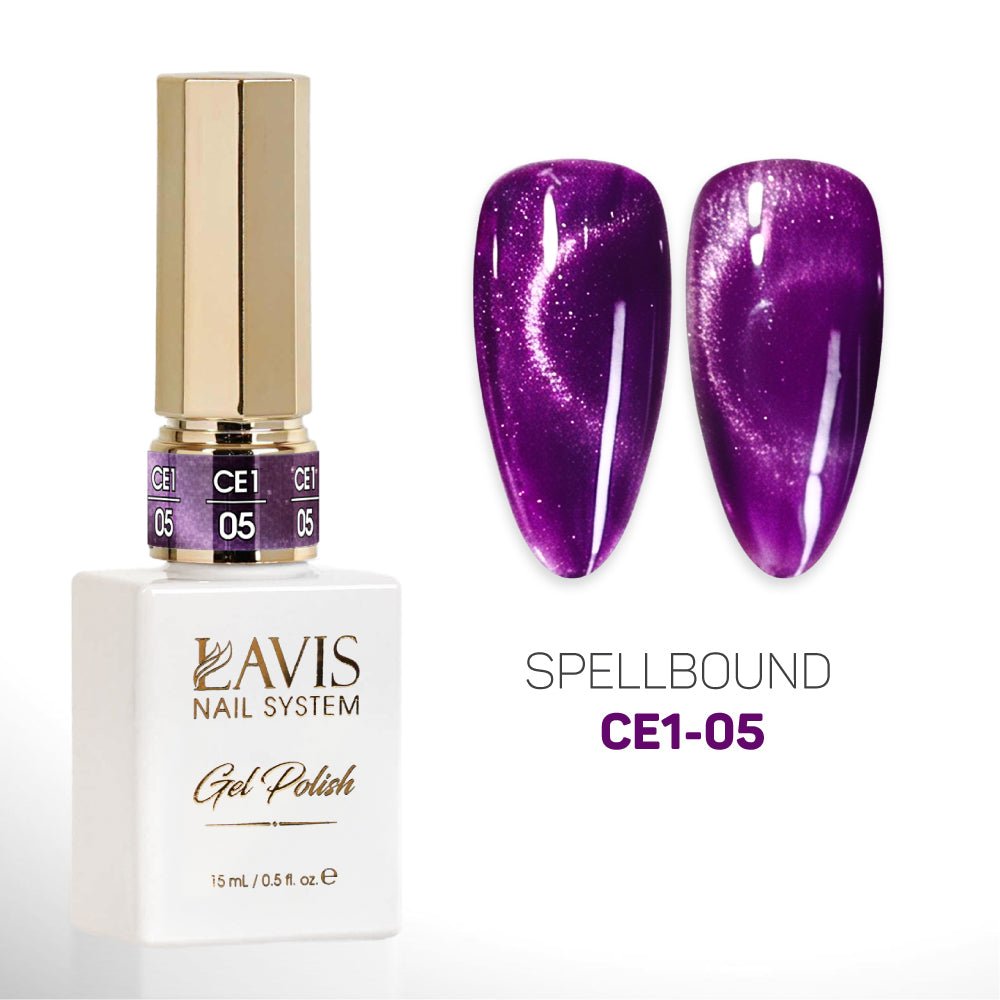 LAVIS Cat Eyes CE1 (Ver 2) - Set 12 Colors - Gel Polish 0.5 oz - Spellbound Collection - DTK Nail Supply