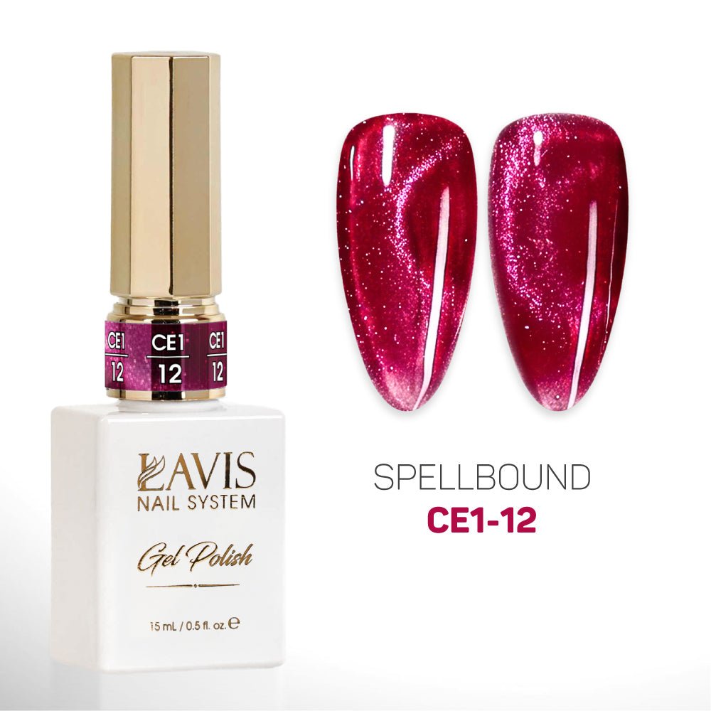 LAVIS Cat Eyes CE1 (Ver 2) - Set 12 Colors - Gel Polish 0.5 oz - Spellbound Collection - DTK Nail Supply