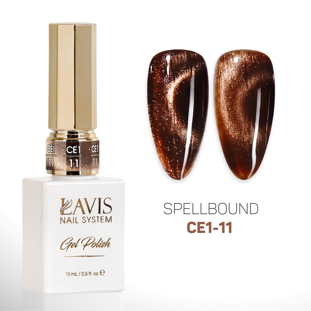LAVIS Cat Eyes CE1 (Ver 2) - Set 12 Colors - Gel Polish 0.5 oz - Spellbound Collection - DTK Nail Supply