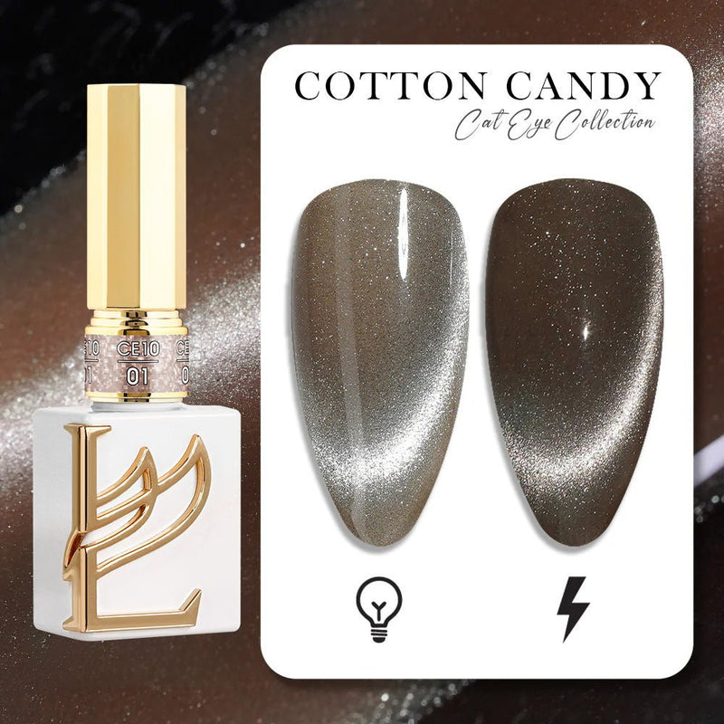 LAVIS Cat Eyes CE10 - Set 12 (Ver1) - Gel Polish 0.5 oz - Cotton Candy Collection - DTK Nail Supply