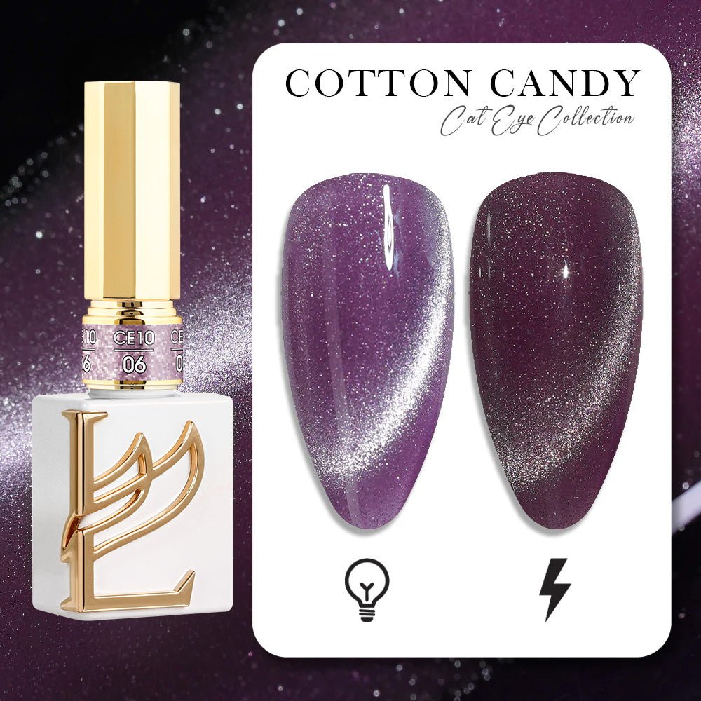 LAVIS Cat Eyes CE10 - Set 12 (Ver1) - Gel Polish 0.5 oz - Cotton Candy Collection - DTK Nail Supply