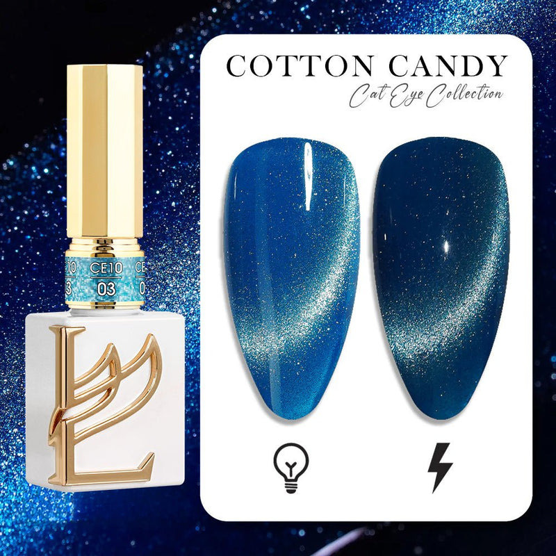 LAVIS Cat Eyes CE10 - Set 12 (Ver1) - Gel Polish 0.5 oz - Cotton Candy Collection - DTK Nail Supply