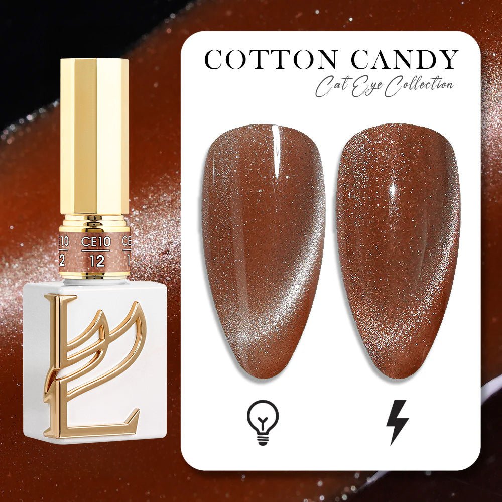 LAVIS Cat Eyes CE10 - Set 12 (Ver1) - Gel Polish 0.5 oz - Cotton Candy Collection - DTK Nail Supply