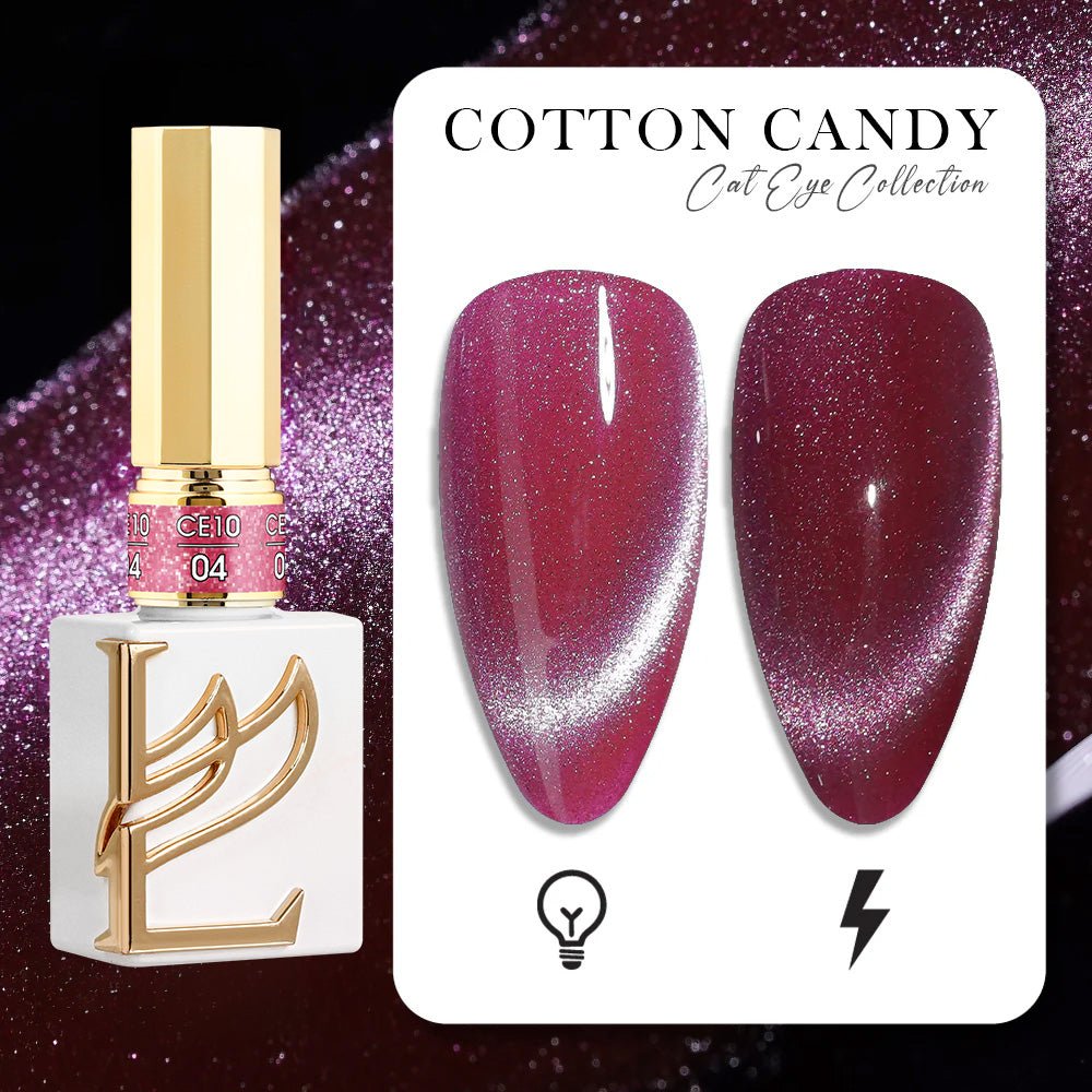 LAVIS Cat Eyes CE10 - Set 12 (Ver1) - Gel Polish 0.5 oz - Cotton Candy Collection - DTK Nail Supply