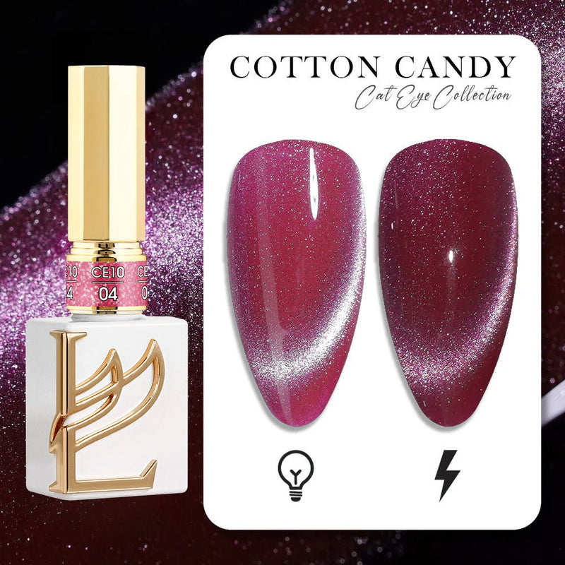 LAVIS Cat Eyes CE10 - Set 12 (Ver1) - Gel Polish 0.5 oz - Cotton Candy Collection - DTK Nail Supply