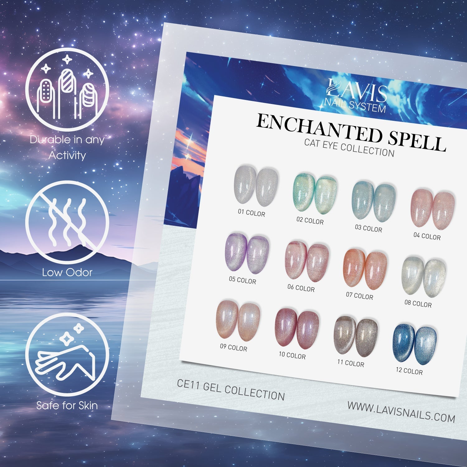 LAVIS Cat Eyes CE11 - 04 - Gel Polish 0.5 oz - Enchanted Spell Collection - DTK Nail Supply