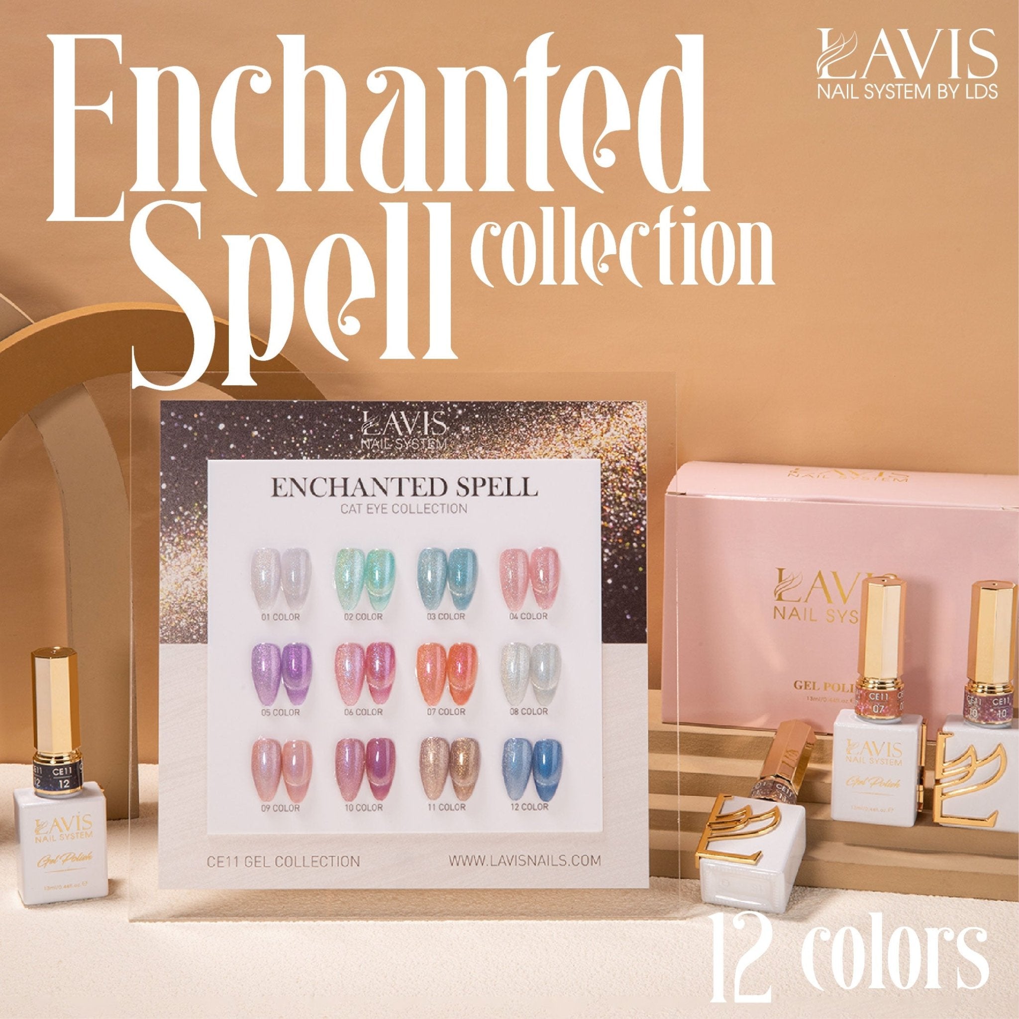 Lavis Cat Eyes CE11 - Set 12 Colors - Enchanted Spell Collection V2 - DTK Nail Supply