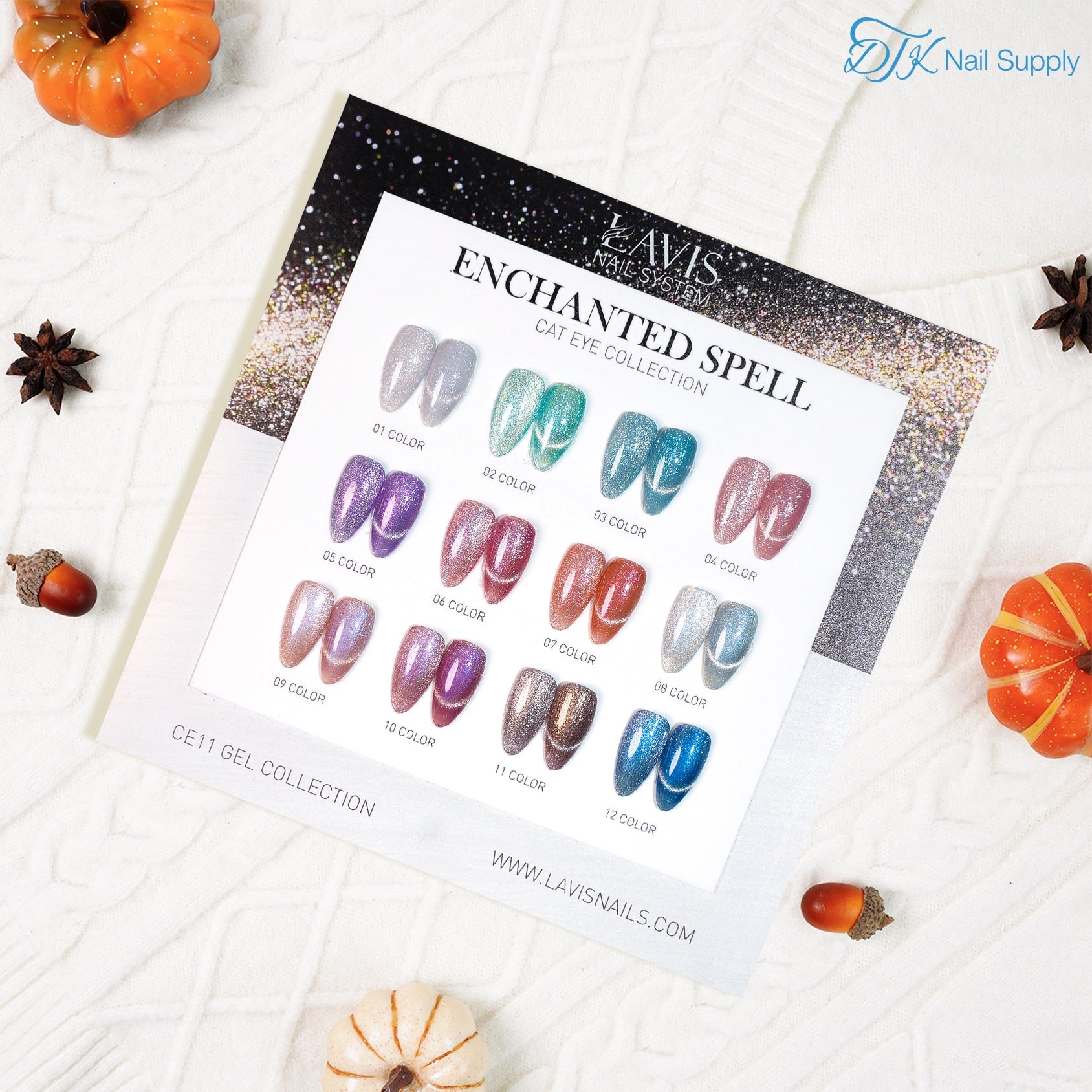 Lavis Cat Eyes CE11 - Set 12 Colors - Enchanted Spell Collection V2 - DTK Nail Supply