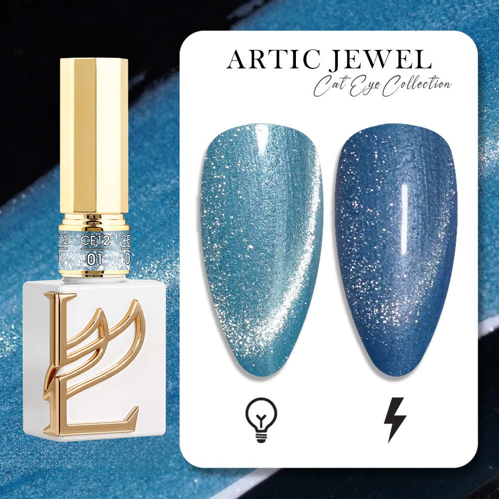 LAVIS Cat Eyes CE12 - 01 (Ver1) - Gel Polish 0.5 oz - Artic Jewel Collection - DTK Nail Supply
