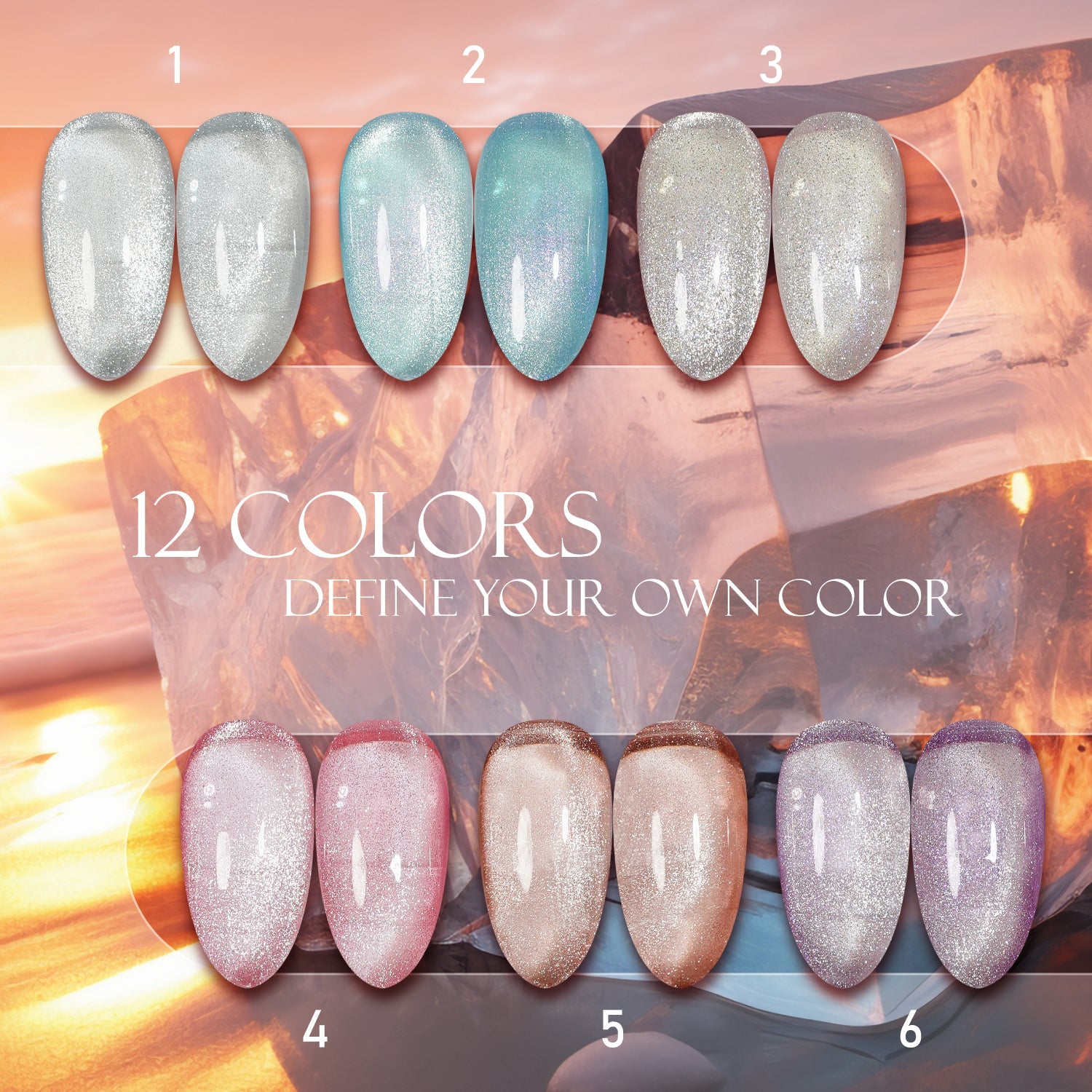 LAVIS Cat Eyes CE12 - 01 (Ver2) - Gel Polish 0.5 oz - Crimson Frost Collection - DTK Nail Supply