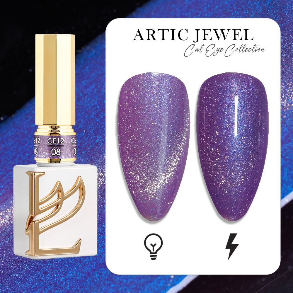 LAVIS Cat Eyes CE12 - 08 (Ver1) - Gel Polish 0.5 oz - Artic Jewel Collection - DTK Nail Supply