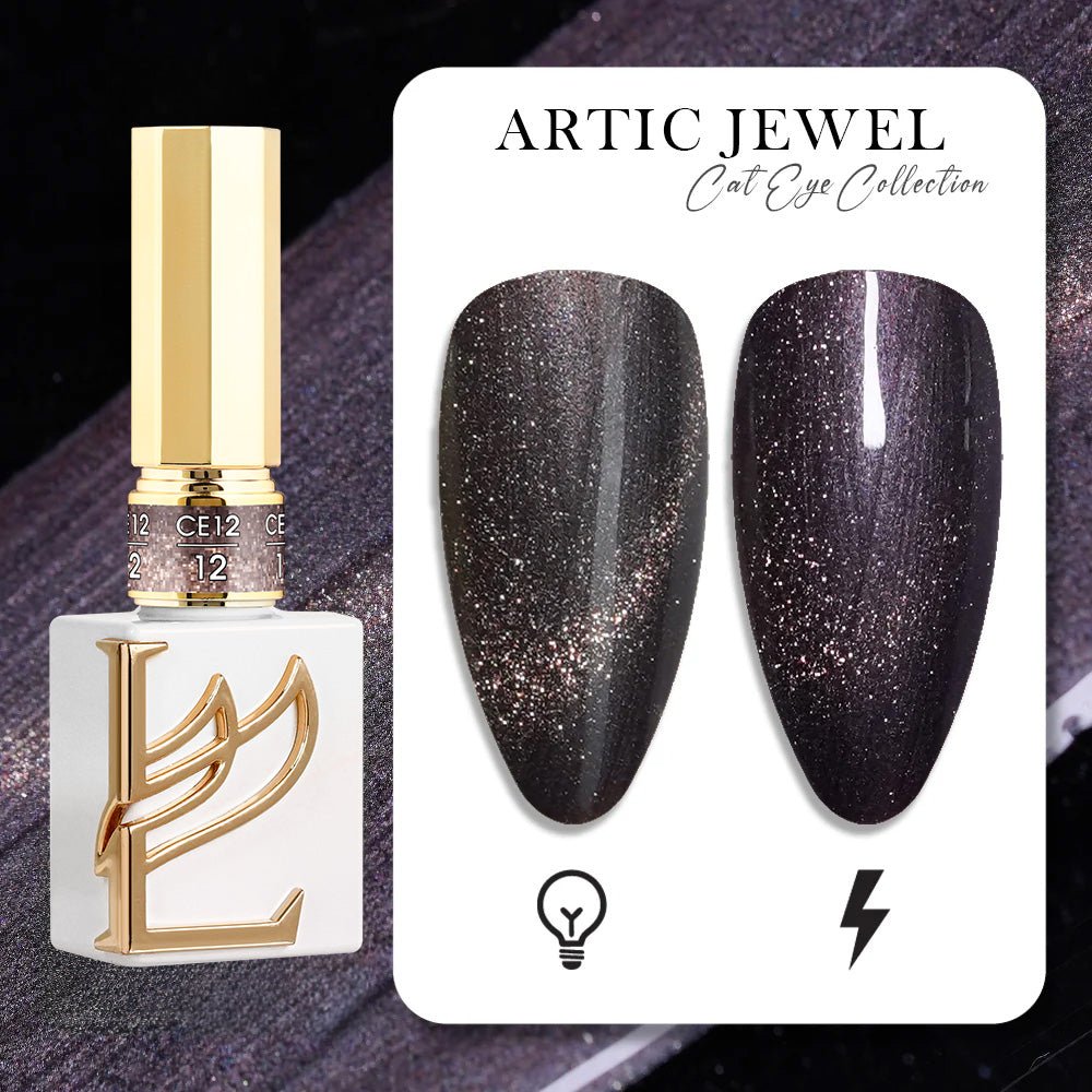 LAVIS Cat Eyes CE12 - 12 (Ver1) - Gel Polish 0.5 oz - Artic Jewel Collection - DTK Nail Supply