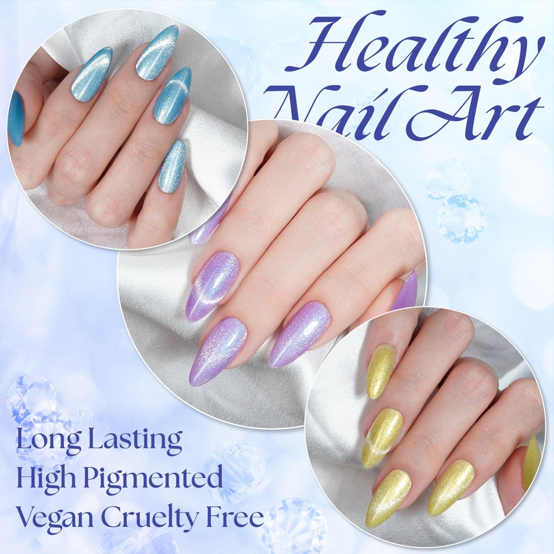 Lavis Cat Eyes CE12 - Set 12 Colors - Gel Polish 0.5 oz - Artic Jewel Collection V2 - DTK Nail Supply