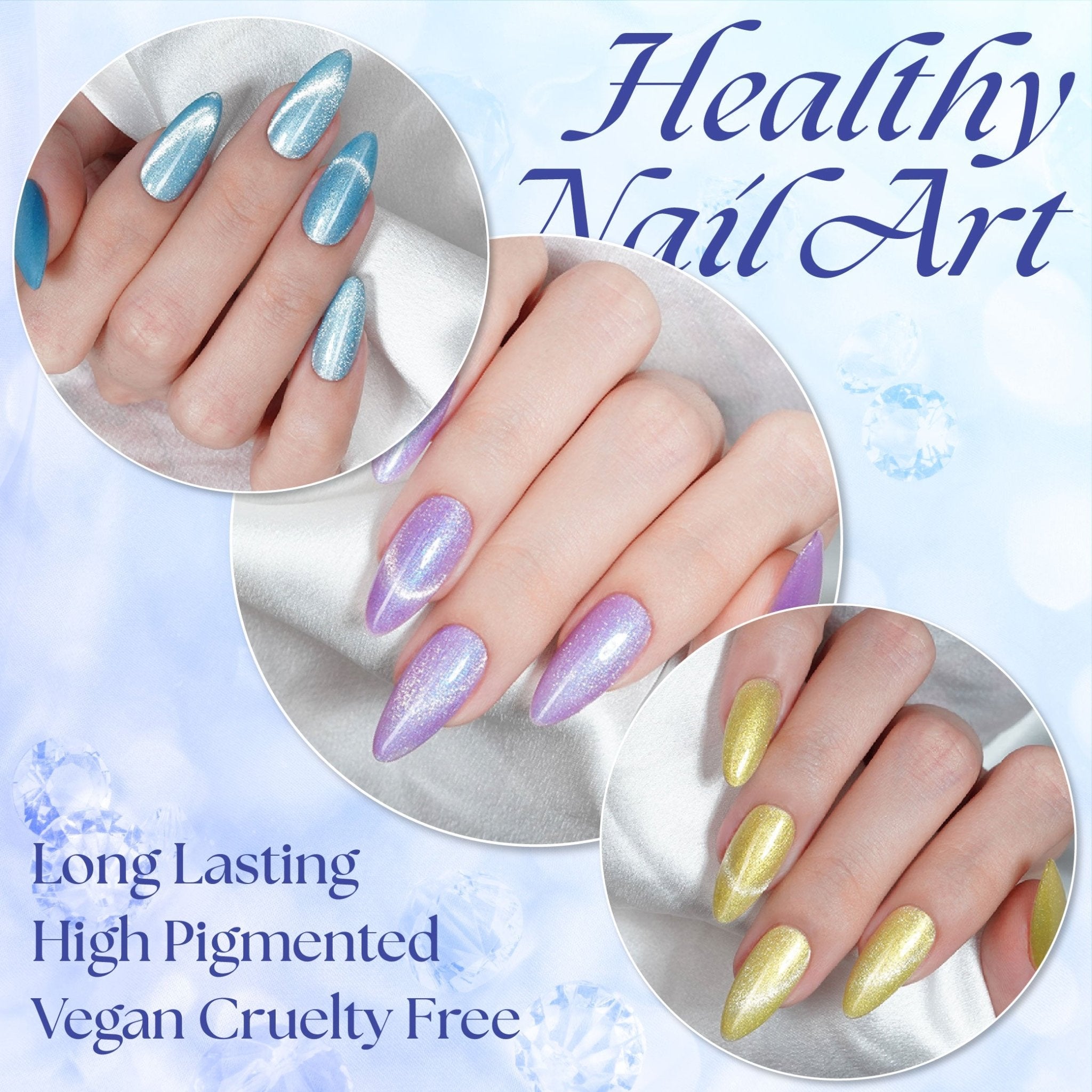 Lavis Cat Eyes CE12 - Set 12 Colors - Gel Polish 0.5 oz - Artic Jewel Collection V2 - DTK Nail Supply