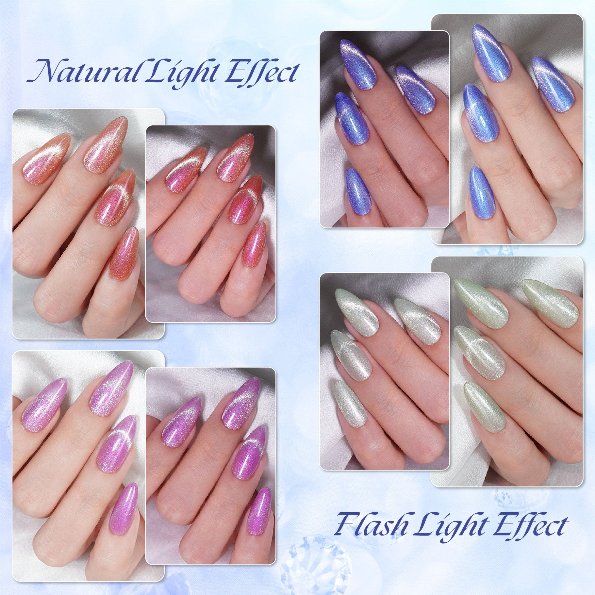 Lavis Cat Eyes CE12 - Set 12 Colors - Gel Polish 0.5 oz - Artic Jewel Collection V2 - DTK Nail Supply