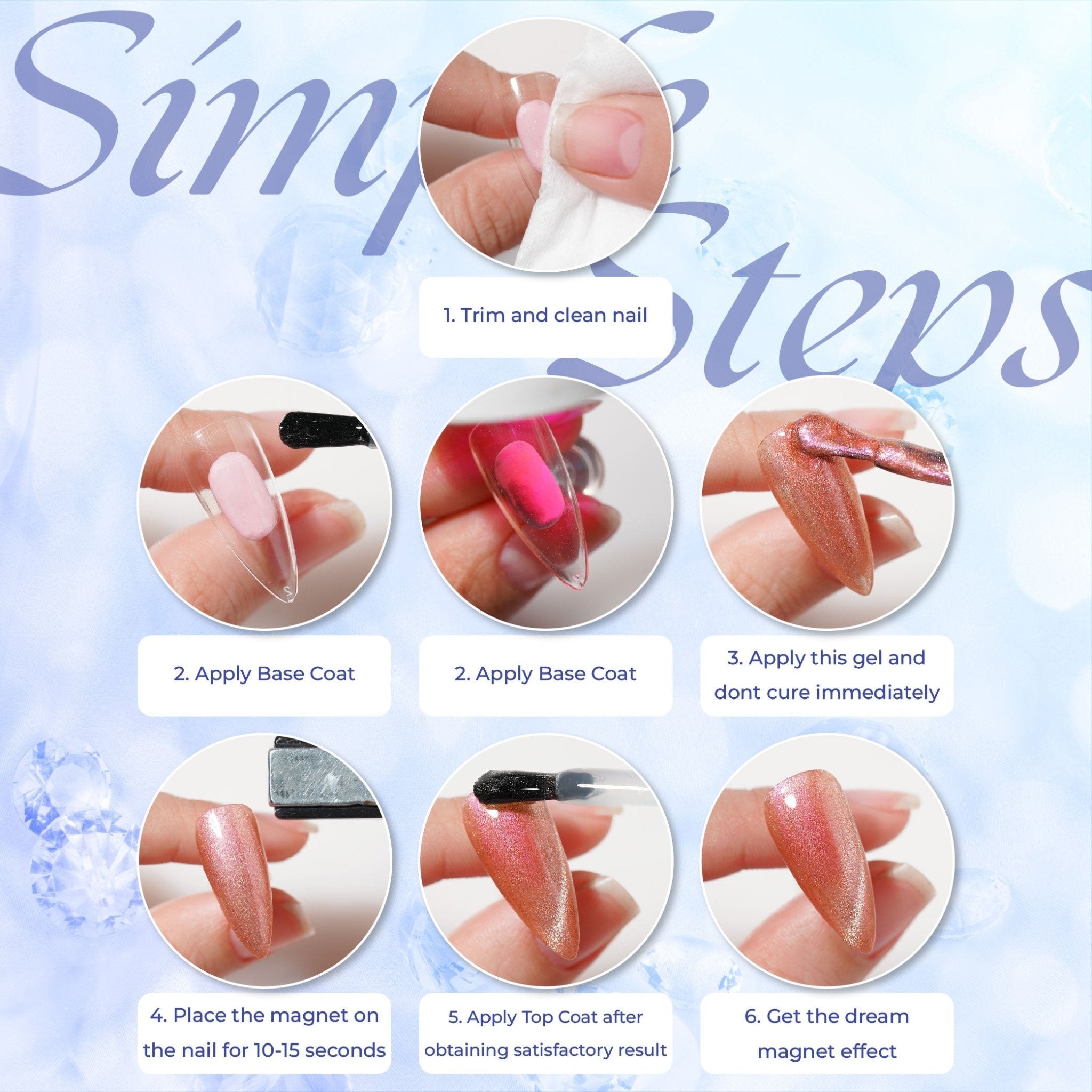 Lavis Cat Eyes CE12 - Set 12 Colors - Gel Polish 0.5 oz - Artic Jewel Collection V2 - DTK Nail Supply