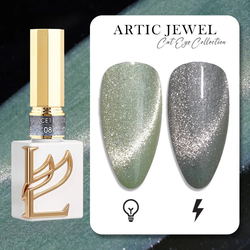 LAVIS Cat Eyes CE12 - Set 12 Colors (Ver1) - Gel Polish 0.5 oz - Artic Jewel Collection - DTK Nail Supply