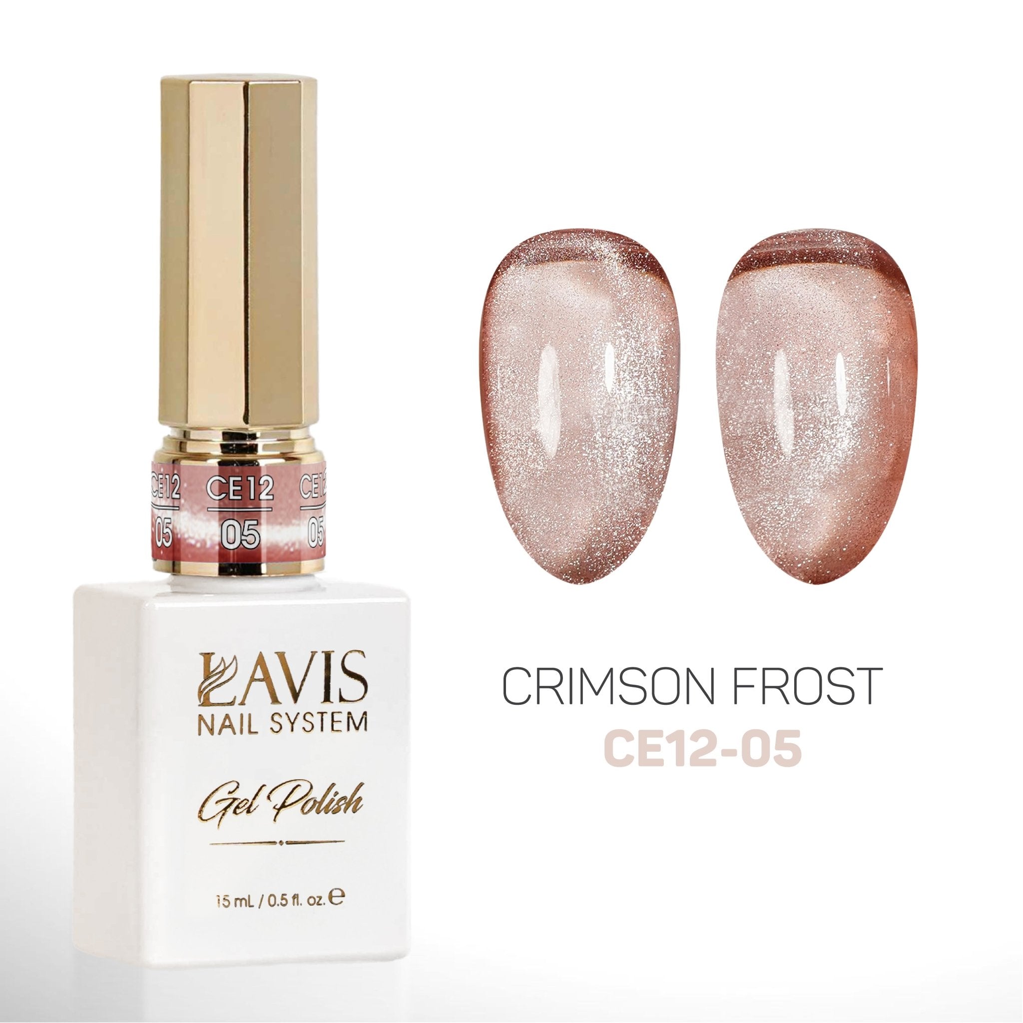 Lavis Cat Eyes CE12 (Ver2) - Set 12 Colors - Gel Polish 0.5 oz - Crimson Frost Collection - DTK Nail Supply