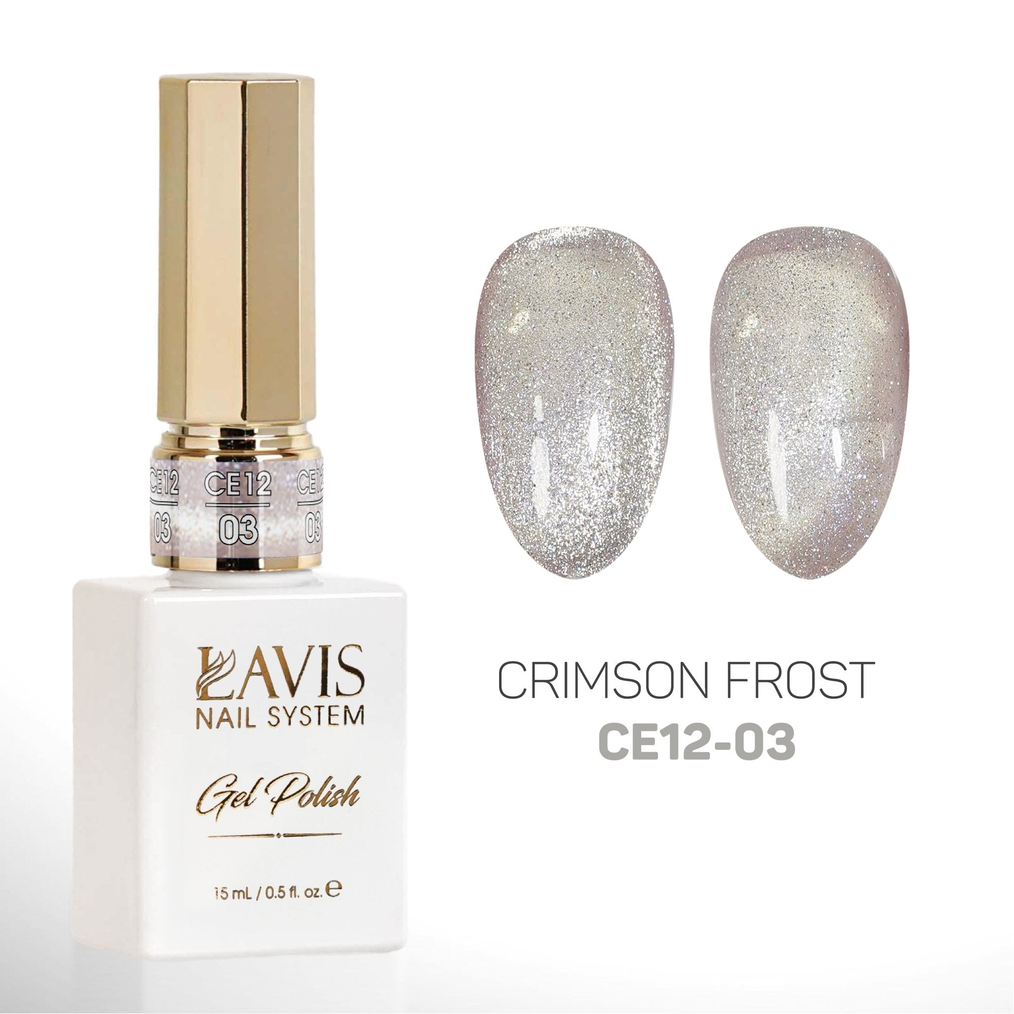 Lavis Cat Eyes CE12 (Ver2) - Set 12 Colors - Gel Polish 0.5 oz - Crimson Frost Collection - DTK Nail Supply