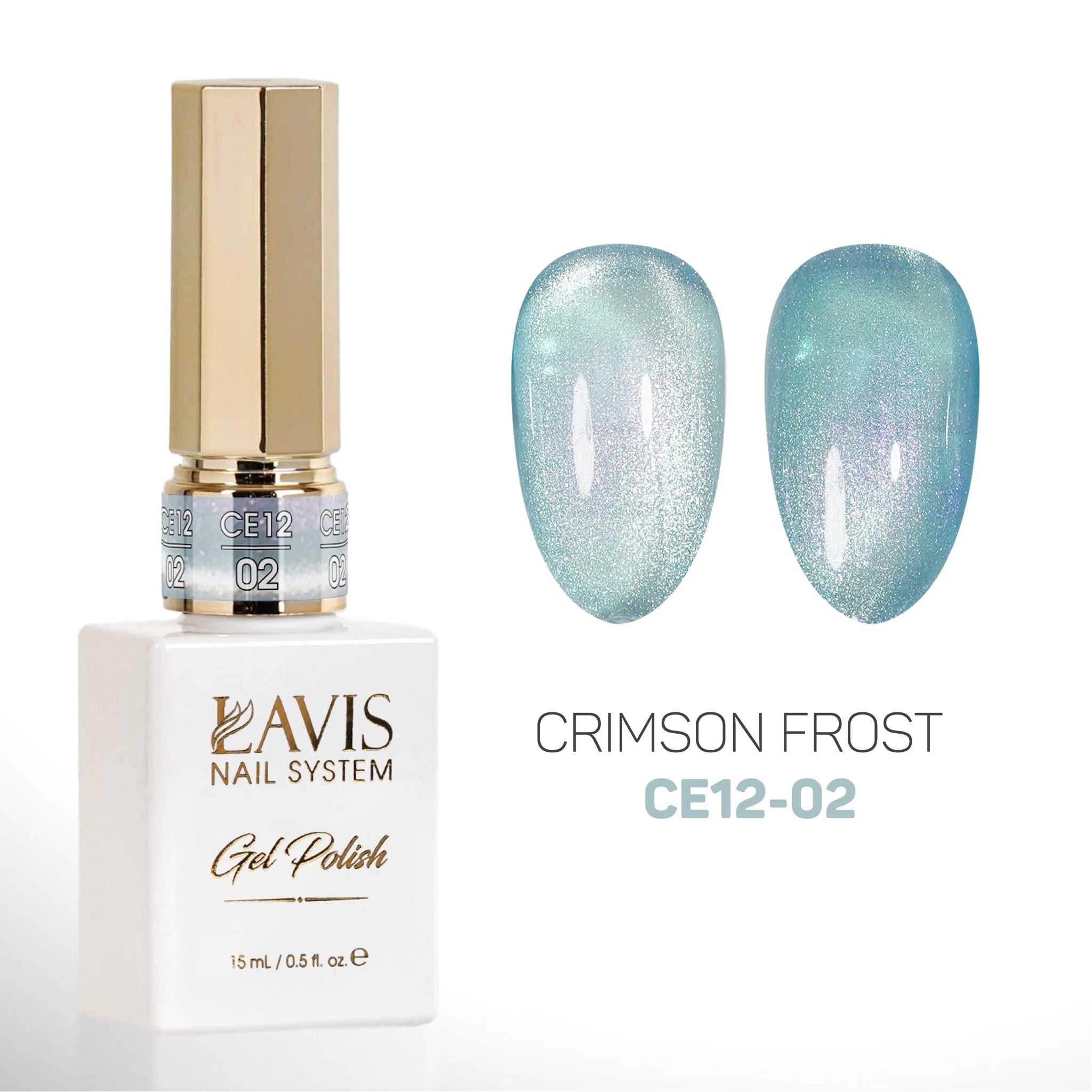 Lavis Cat Eyes CE12 (Ver2) - Set 12 Colors - Gel Polish 0.5 oz - Crimson Frost Collection - DTK Nail Supply