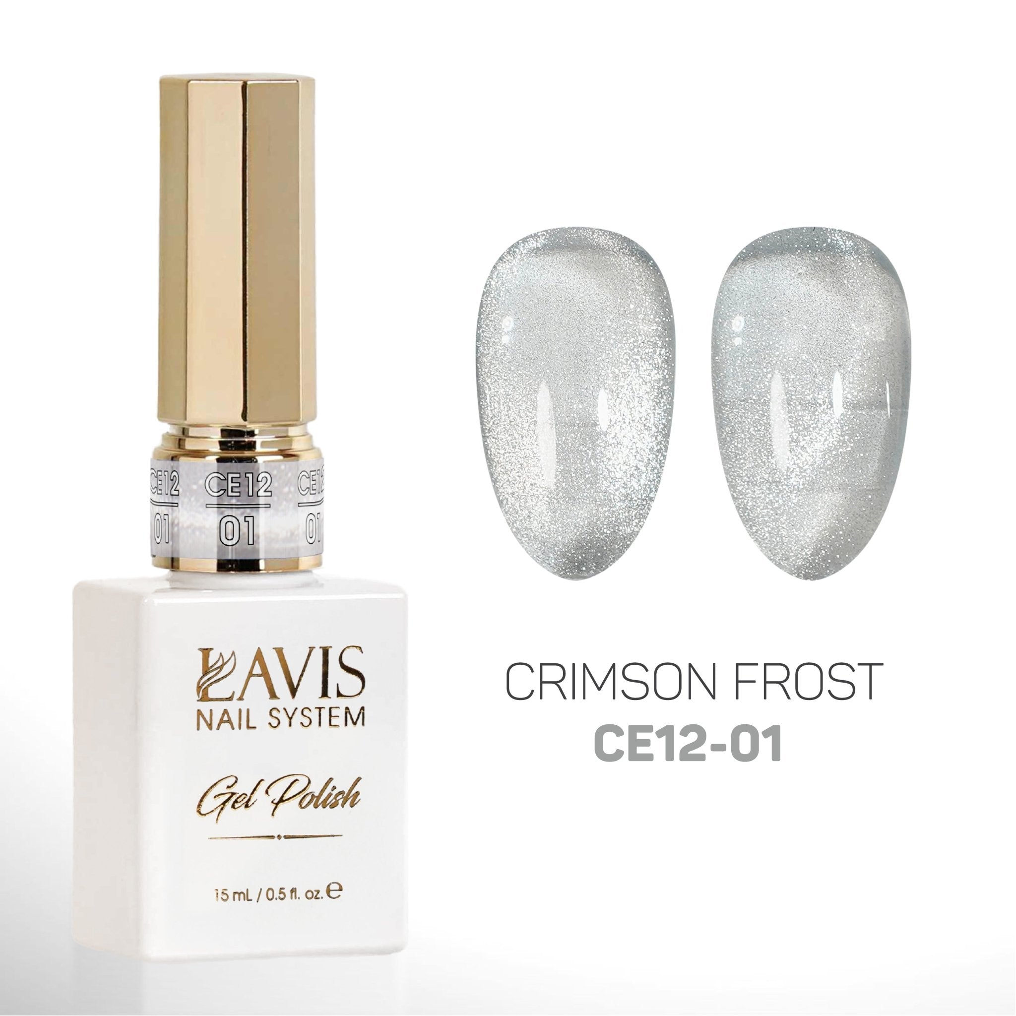 LAVIS 9D Cat Eyes CE12 - 01 (Ver2) - Gel Polish 0.5 oz - Crimson Frost Collection