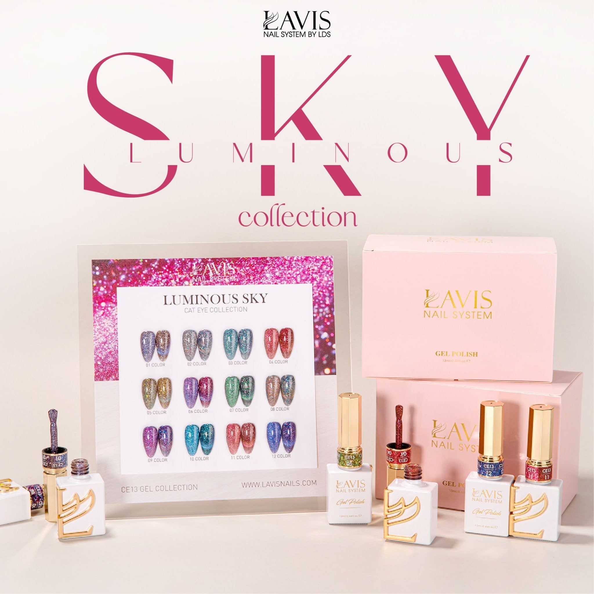 LAVIS Cat Eyes CE13 - 03 - Gel Polish 0.5 oz - Luminous Sky Collection - DTK Nail Supply