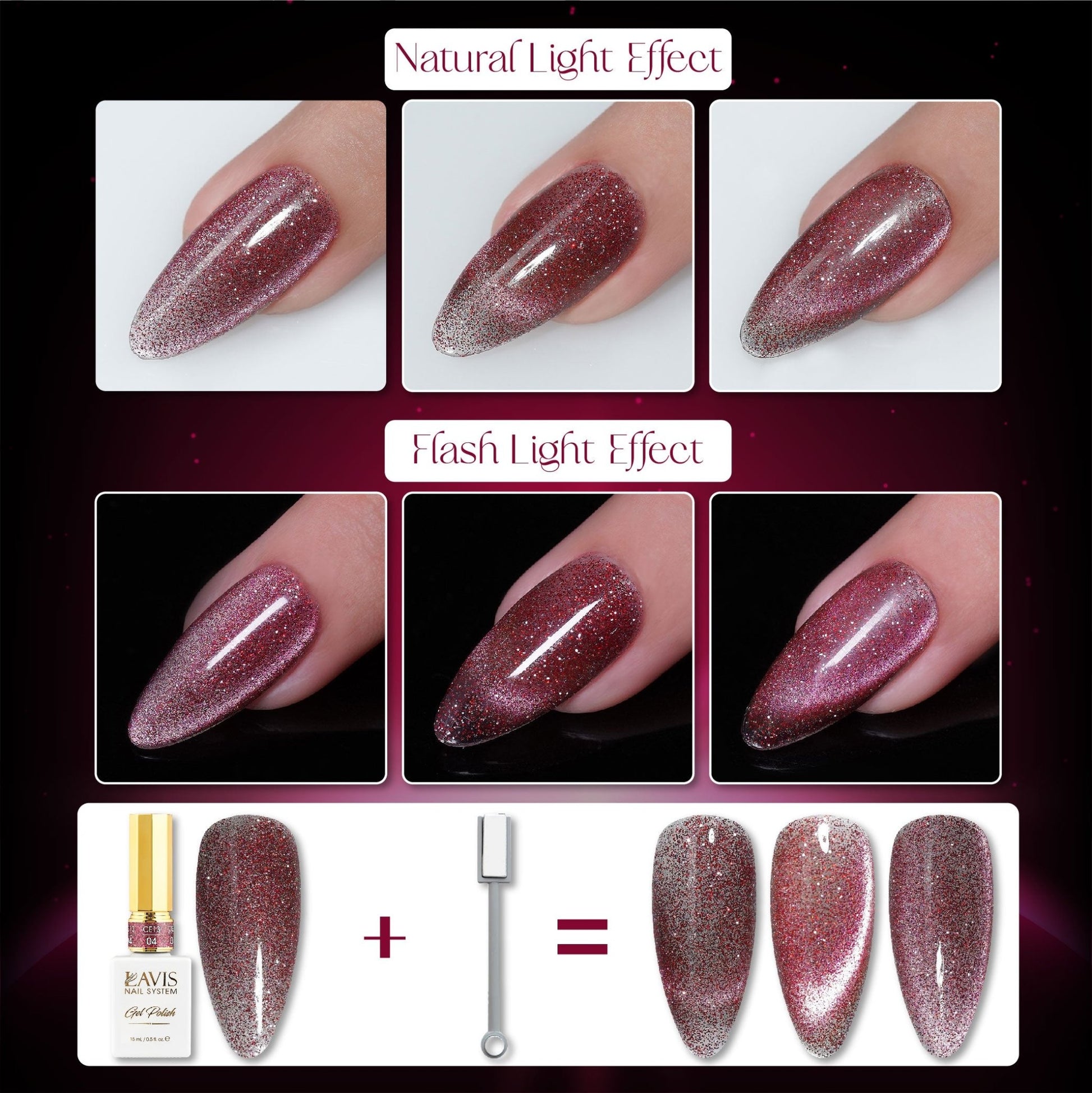 LAVIS Cat Eyes CE13 - 04 - Gel Polish 0.5 oz - Luminous Sky Collection - DTK Nail Supply