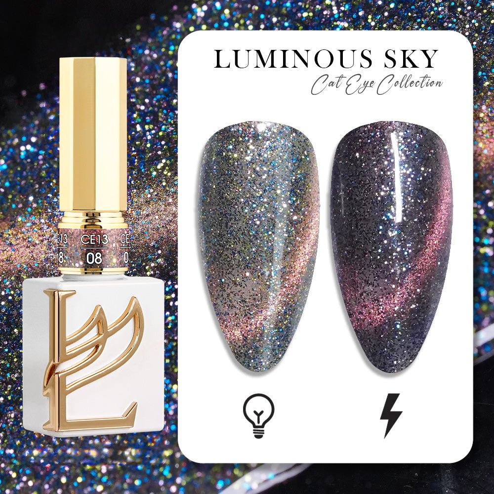 LAVIS Cat Eyes CE13 - 08 - Gel Polish 0.5 oz - Luminous Sky Collection - DTK Nail Supply