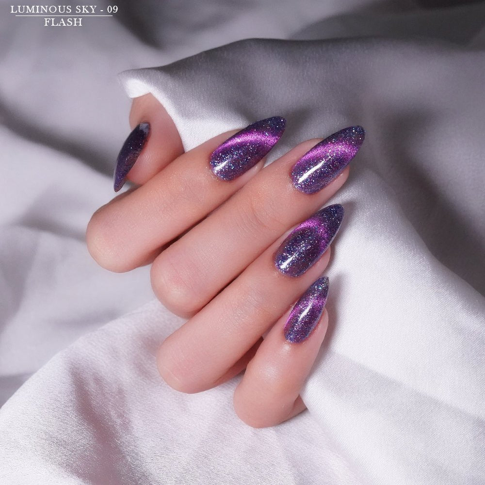 LAVIS Cat Eyes CE13 - Set 12 Colors - Gel Polish 0.5 oz - Luminous Sky Collection - DTK Nail Supply