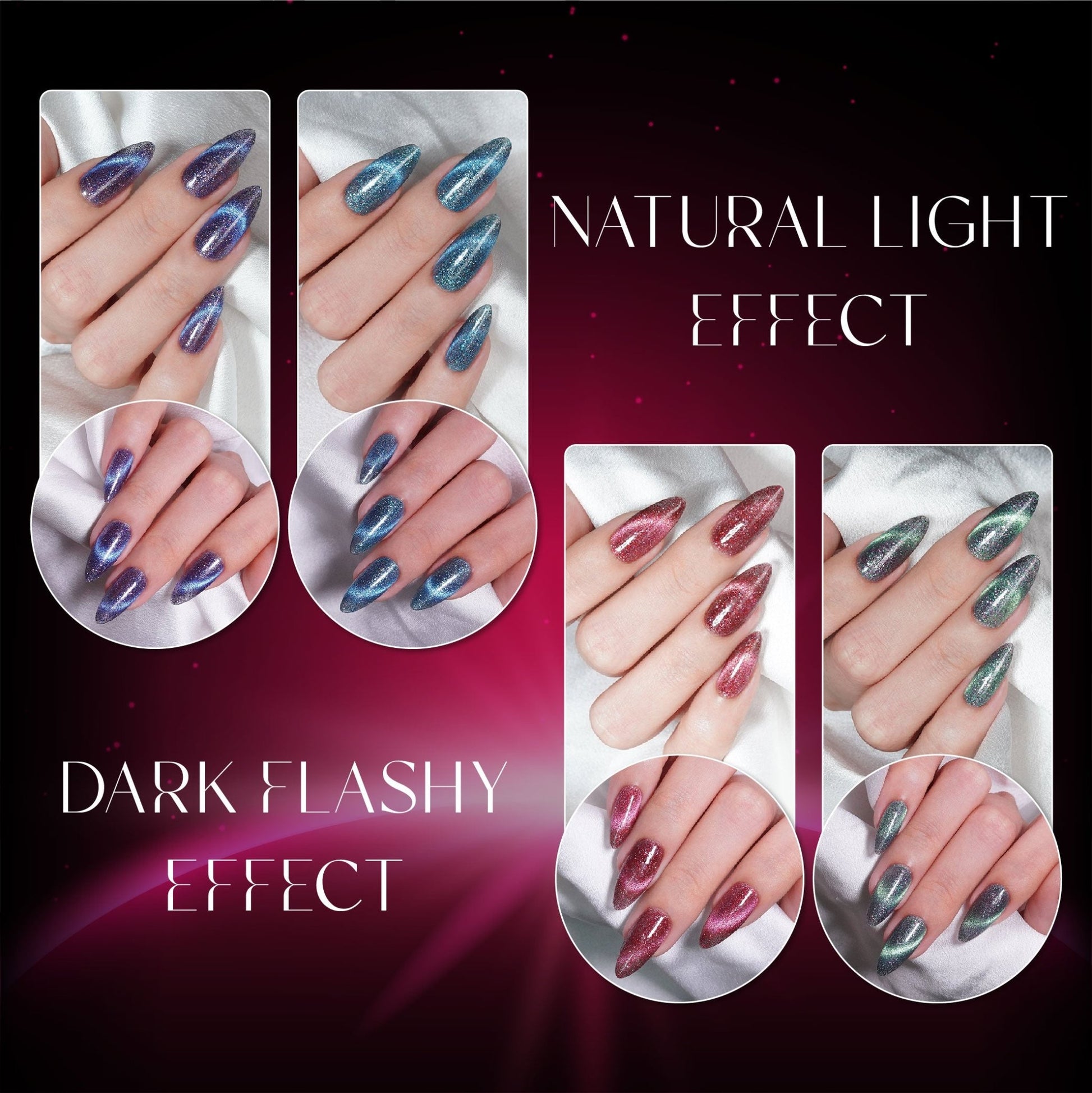 LAVIS Cat Eyes CE13 - Set 12 Colors - Gel Polish 0.5 oz - Luminous Sky Collection - DTK Nail Supply