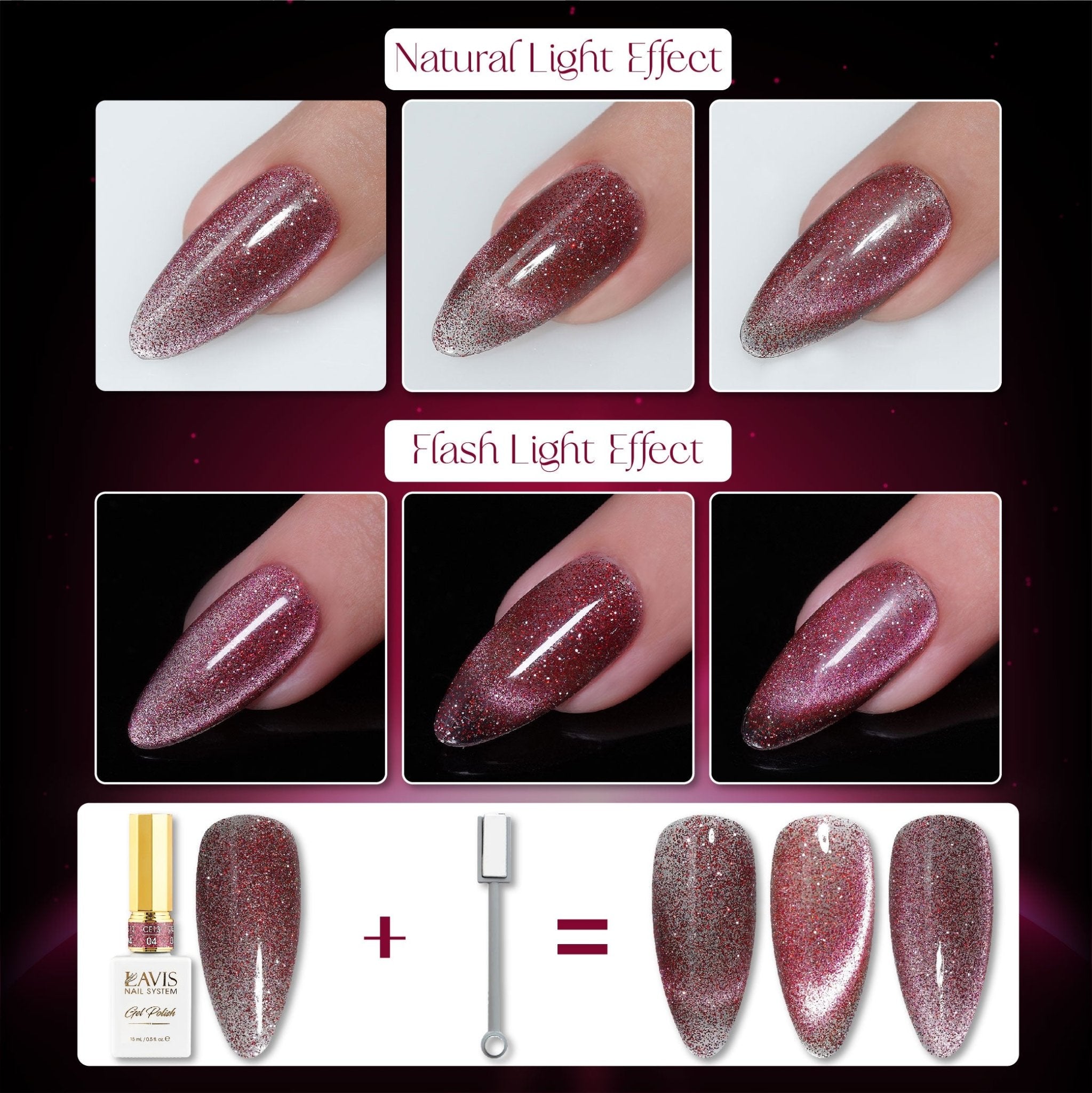 Lavis Cat Eyes CE13 - Set 12 Colors - Gel Polish 0.5 oz - Luminous Sky Collection V2 - DTK Nail Supply