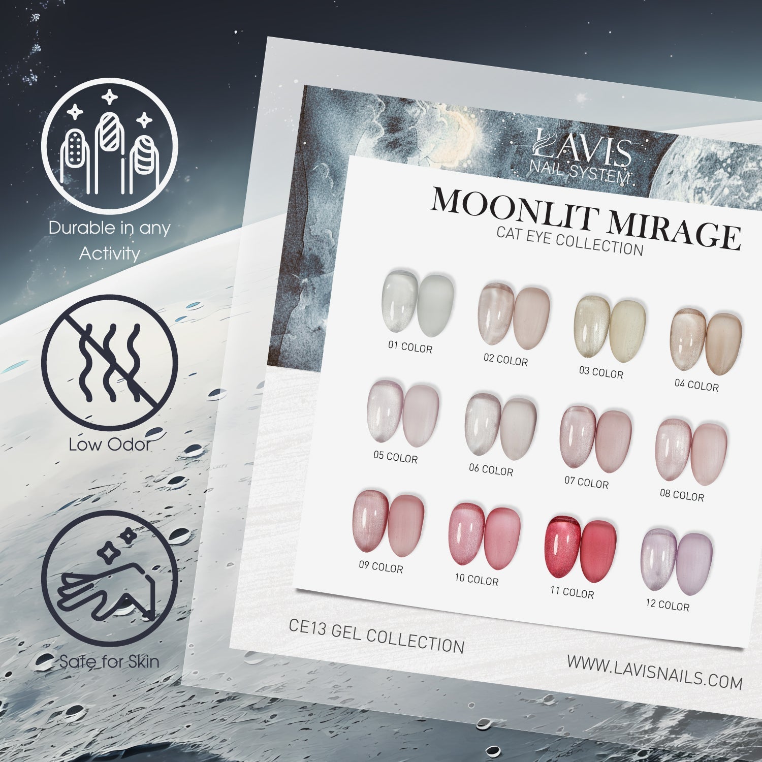 LAVIS Cat Eyes CE13 (Ver2) - 04 - Gel Polish 0.5 oz - Moonlit Mirage Collection - DTK Nail Supply