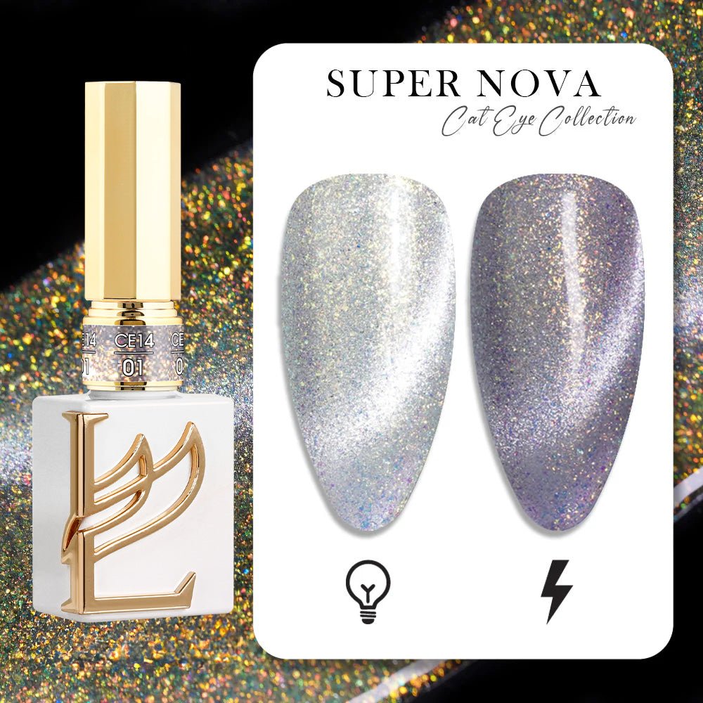 LAVIS Cat Eyes CE14 - 01 (Ver1) - Gel Polish 0.5 oz - Super Nova Collection - DTK Nail Supply