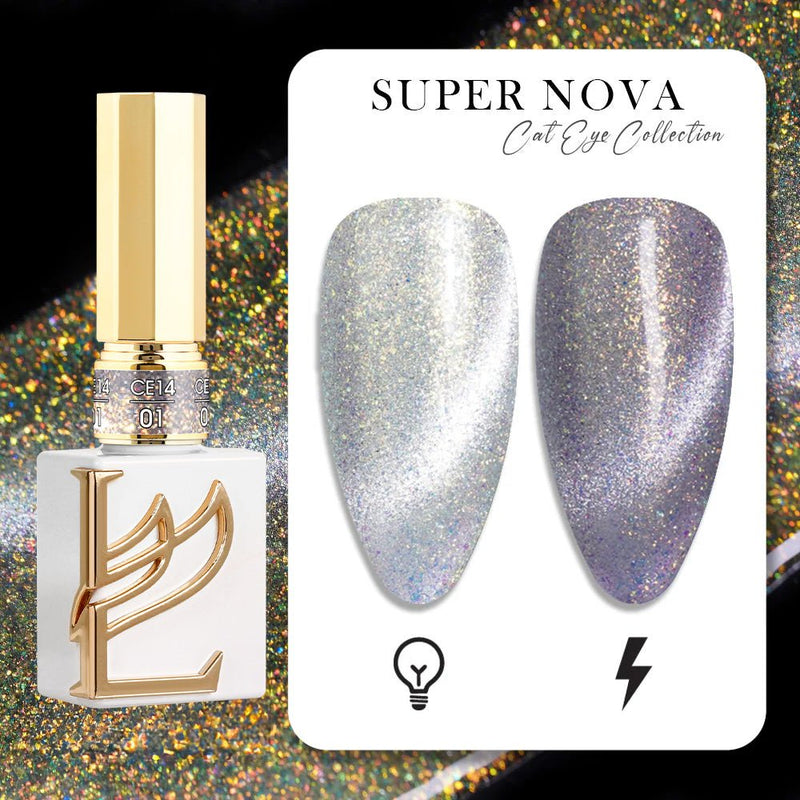 LAVIS Cat Eyes CE14 - 01 (Ver1) - Gel Polish 0.5 oz - Super Nova Collection - DTK Nail Supply