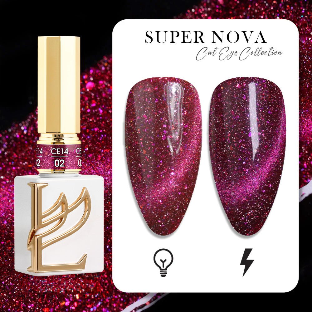 LAVIS Cat Eyes CE14 - 02 (Ver1) - Gel Polish 0.5 oz - Super Nova Collection - DTK Nail Supply