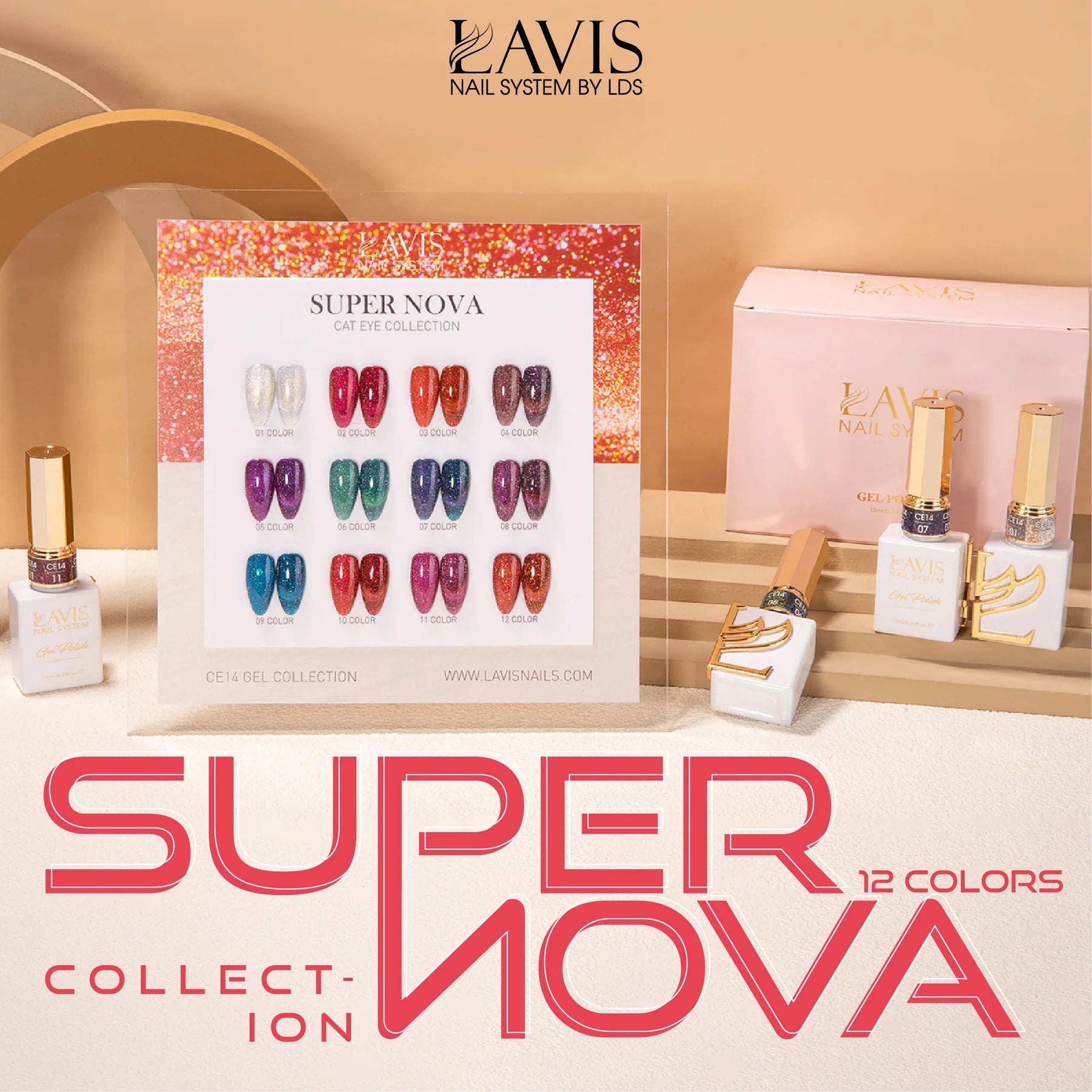 LAVIS Cat Eyes CE14 - 06 (Ver1) - Gel Polish 0.5 oz - Super Nova Collection - DTK Nail Supply