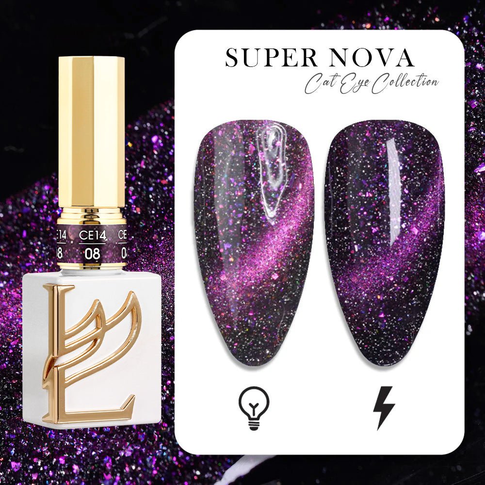 LAVIS Cat Eyes CE14 - 08 (Ver1) - Gel Polish 0.5 oz - Super Nova Collection - DTK Nail Supply