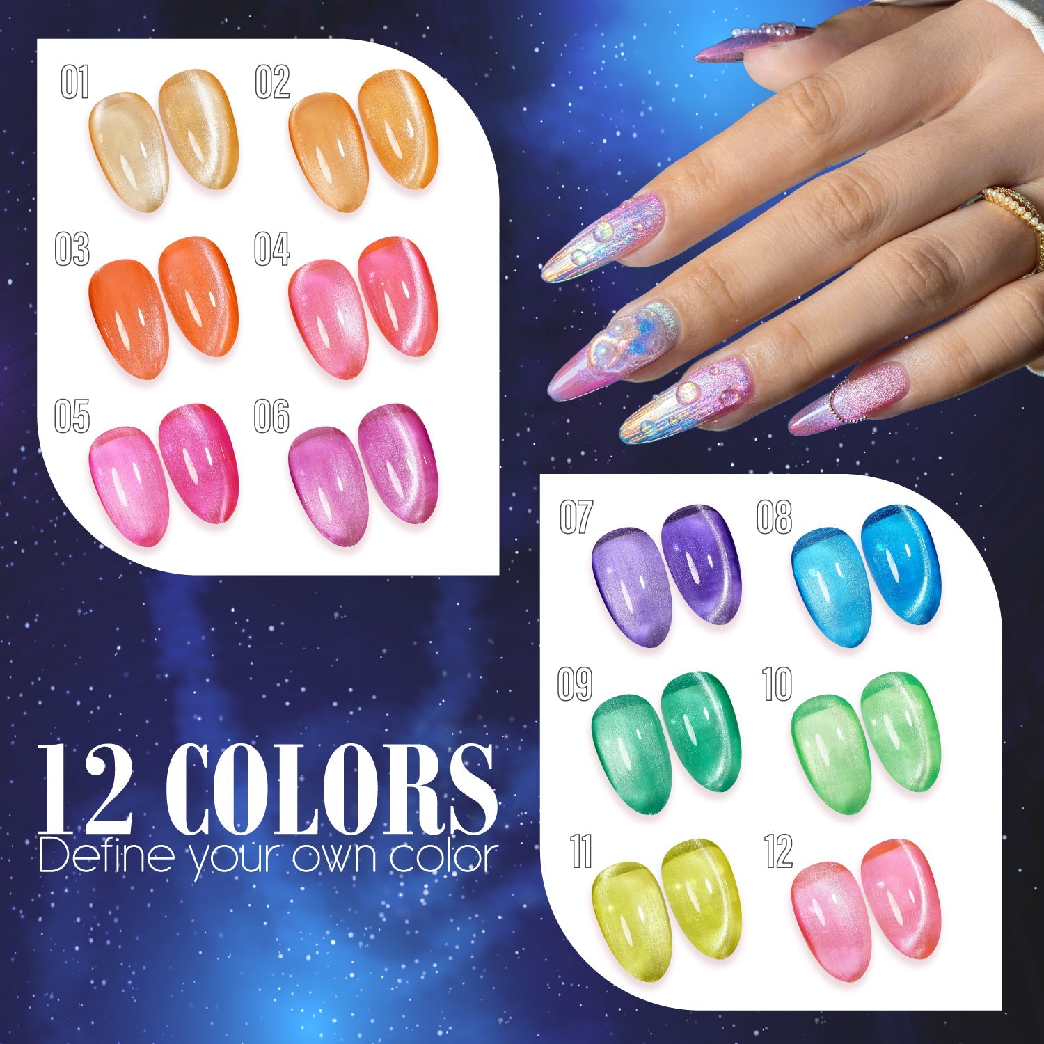 LAVIS Cat Eyes CE14 - 12 (Ver2) - Gel Polish 0.5 oz - Cosmic Voltage Collection - DTK Nail Supply