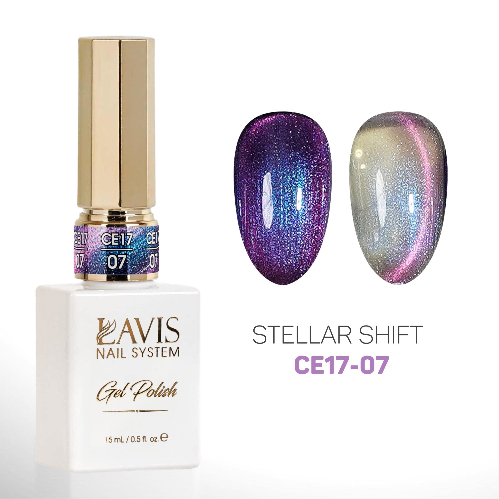 LAVIS 9D Cat Eyes CE17 - 07 - Gel Polish 0.5 oz - Stellar Shift Collection