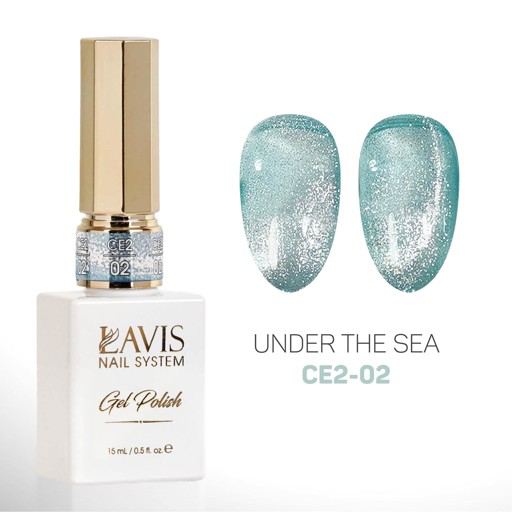 LAVIS Cat Eyes CE2 - 02 - Gel Polish 0.5 oz - Under The Sea Collection - DTK Nail Supply