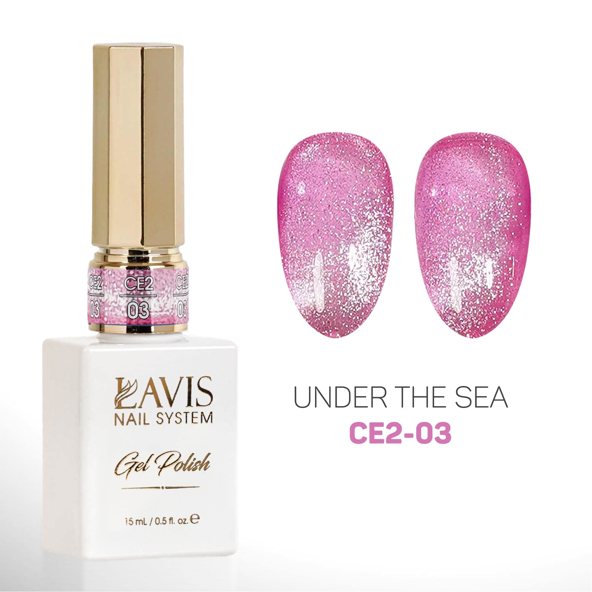 LAVIS Cat Eyes CE2 - 03 - Gel Polish 0.5 oz - Under The Sea Collection - DTK Nail Supply